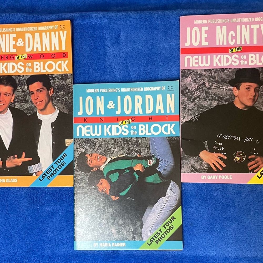 VINTAGE 1990 NKOTB Books - 3 Books on Joey, Donnie, Danny, Jon & Jordan.